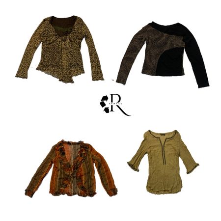 Y2K Earthy Tone Full Sleeves Tops RW-1213