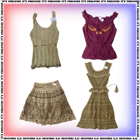 Boho Peasantcore Tops dress skirt (1645)