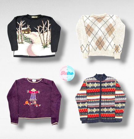 ヴィンテージ風Y2Kセータードロップ(R)