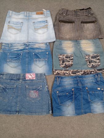 HD1238 Ladies Y2K Denim Micro Mini Skirts