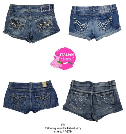 Y2k unique embellished sexy shorts