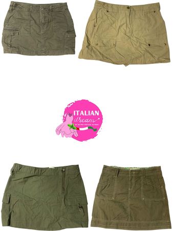 Y2K cotton midi lenght cargo skirts