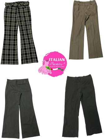 y2k ユニーク ストライプ ポリ パンツ