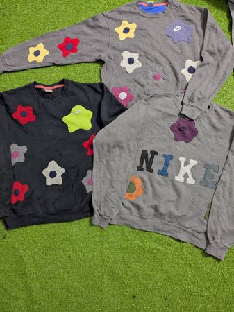 Upcycle Nike Flowers Patchwork Sweatshirt