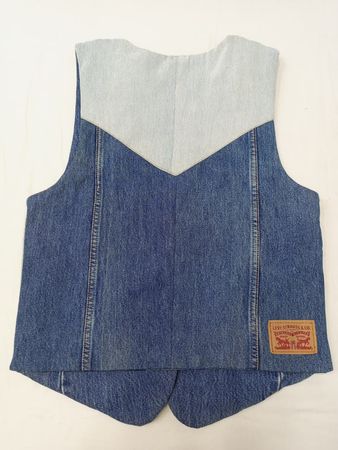 CR874 Upcycled Denim Patchwork Vest