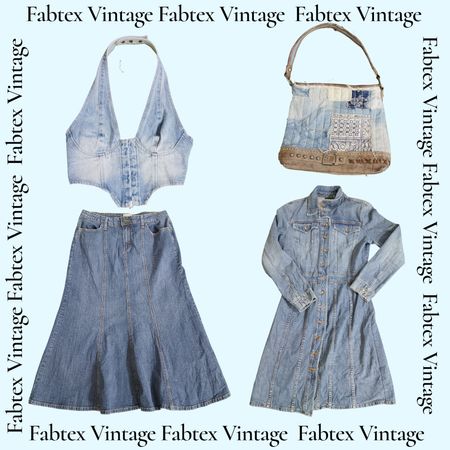 (FV-578) Y2K Mixed Denim Bundle - Low Rise Jeans ,Mini Skirt , Dress , Tops , Jackets , Shorts