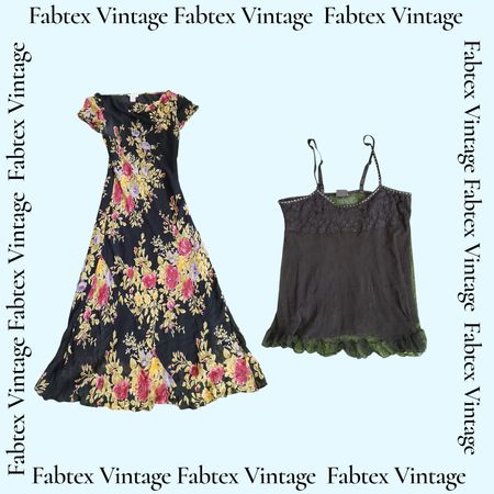(FV-551) Y2K gotisches Blumenkleid & Oberteil
