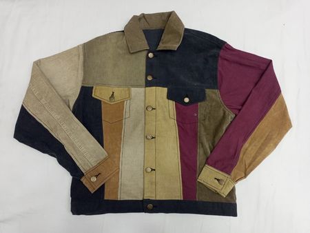 CR879 Upcycled Corduroy Color Block Carhartt Inpired Jacket