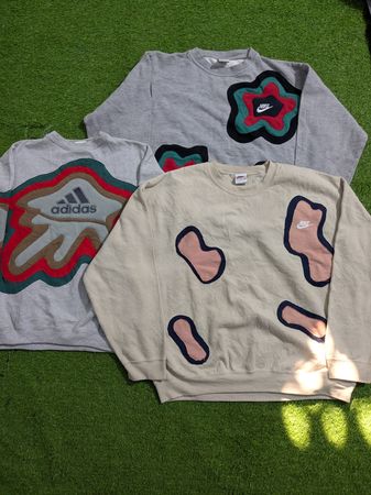 Upcycle Nike & Adidas Patchwork Sweatshirt