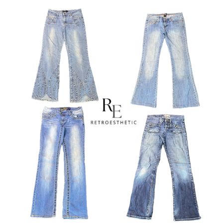 Y2K Era Cyber Girl Flare Jeans RE-2488
