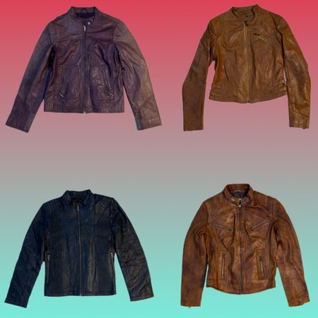 Y2K 90er-Vibe Lederjacke (TS-1598)