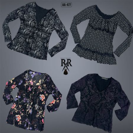 Y2K All Black Rave Full Sleeve Tops (AA-477)