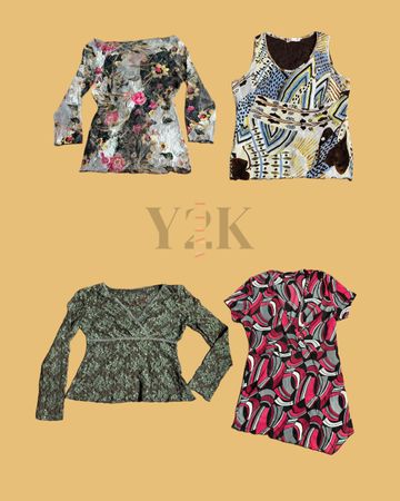 Vintage Y2K Patterned Tops Collection (Yv-478)