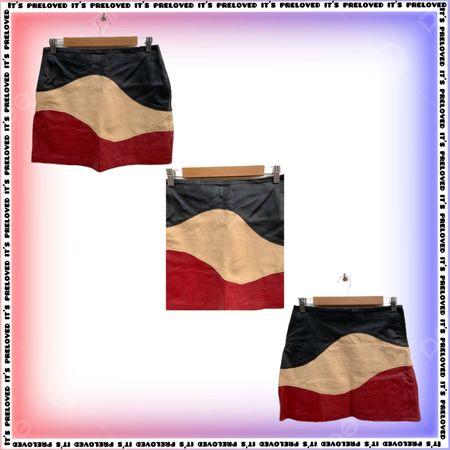 Upcycled Panelled Leather Mini Skirt