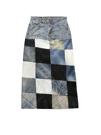 Fs-21 Upcycled Levi’s denim skirt patchwork