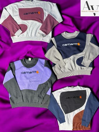 Carhartt rework style patchwork sweatshirts