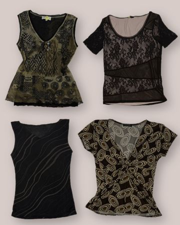 ヴィクトリアンブラウンエラ Y2k トップ TT-076