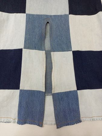 CR939 UPCYCLED Denim Patchwork Skirt