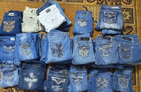 Jeans Bordados com Bolsos Decorados Y2K 0189