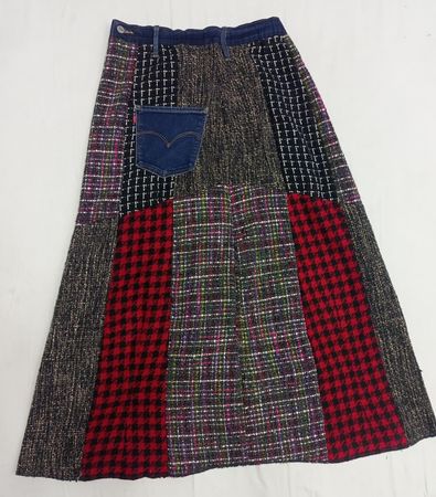 CR952 UPCYCLED Patchwork Skirt