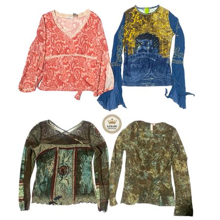 Y2K Long Sleeves Mesh Tops TA3