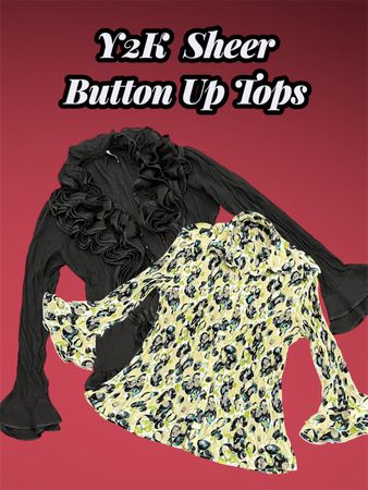 Tops transparentes com botões Y2k (2911)