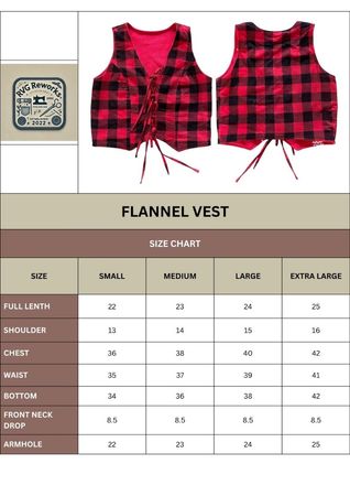 Upcycled Reversible Flannel Lace-Up Vest