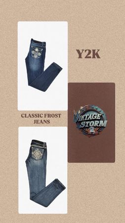 Y2K Classic Frost Denim Flared Jeans