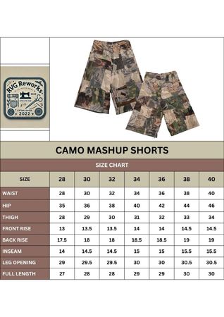 Upcycled Camo Patchwork Jorts