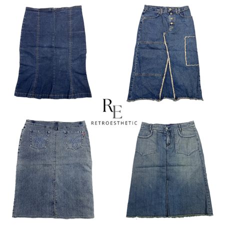 Y2K NYC IT Girl Denim Lang Skirts RE-2500