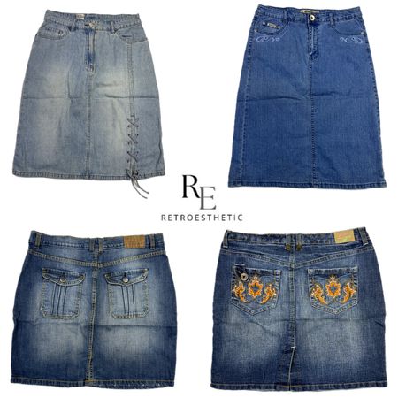 Y2K NyC IT Girl Denim Midi Skirts RE-2506