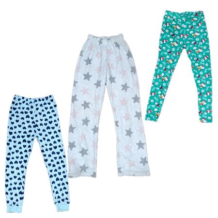 Vintage Y2K Girls’ Fleece Trousers – Cozy Winter Nightwear