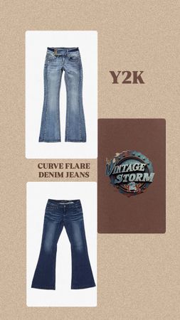 Y2k Curve Denim Flared Jeans