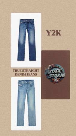 Y2k True Denim Straight Jeans