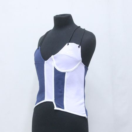 CR967 アップサイクルミックスブランド デュオトーンコルセットトップ