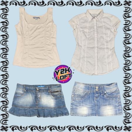 Y2K Soft Girl Core Tops, Skirts