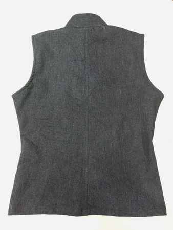 CR972 Upcycled Denim Lace-Up Halter Top/Vest