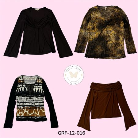 Blusa impresa de poliéster marrón elegante - Ligera y de corte moderno (GRF-12-016)