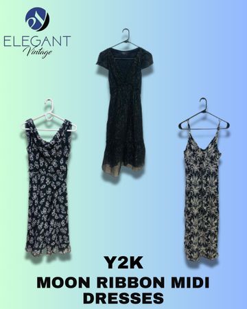 Y2K Moon Ribbon Midi Dresses - EV1253