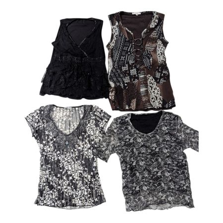 Y2k blossom place poly blouse