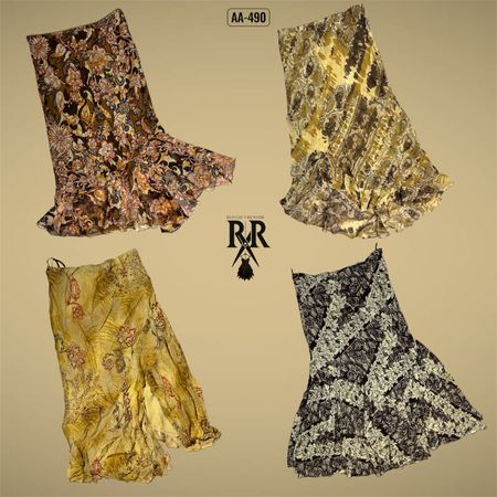 Y2K Boho Earthy Tone Mix Poly Skirts (AA-490)
