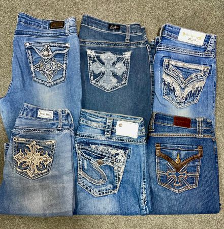 Y2K embroidered jeans