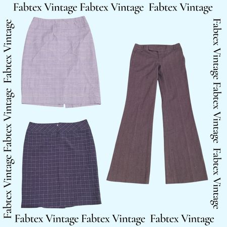 (FV-645) Ensemble Bureau Chic Y2K - Jupe et Pantalon pour Vêtements de Travail Rétro