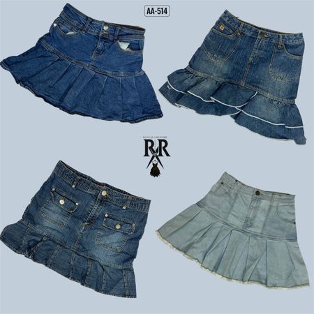 Y2K IT Girl Denim Mini Mix Skirts (AA-514)