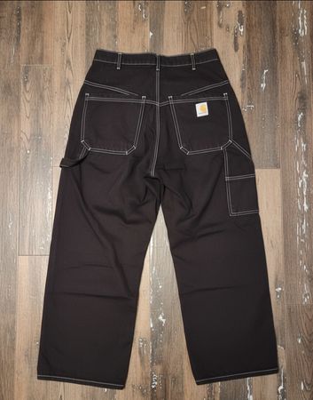 Carhartt rework style black double knee carpenter pants
