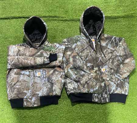 Carhartt rework style camo hoodie jacket