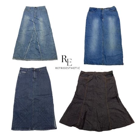 Gonna lunga in denim Y2K NYC IT Girl RE-2530