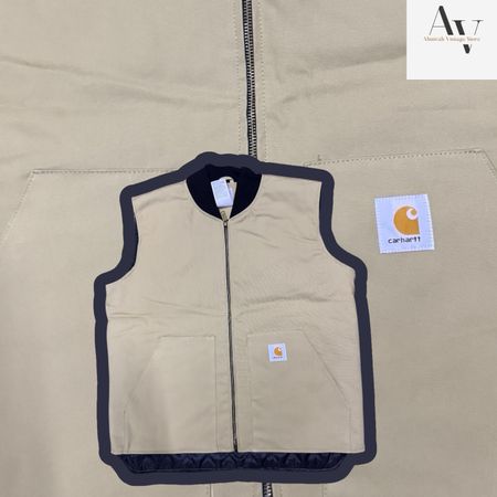 Carhartt Rework style cream vest