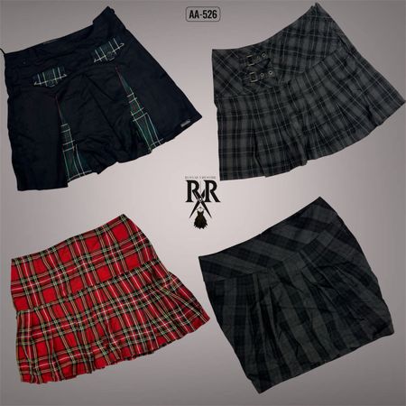 Y2K Gothic Girl Era Checkered Mini Skirts (AA-526)