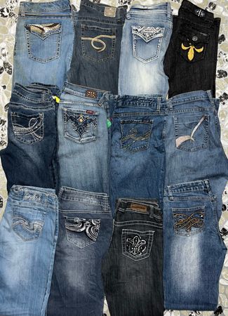 Y2K bestickte Jeans